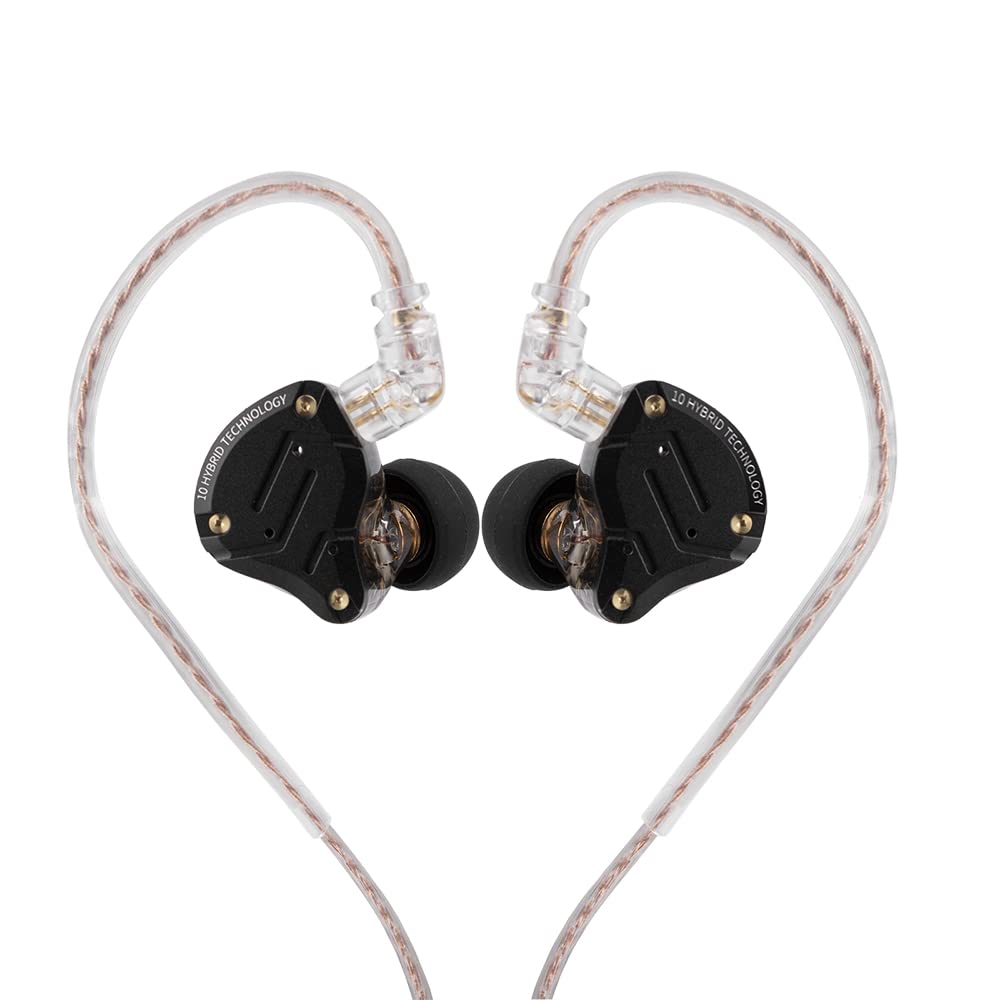 Linsoul KZ ZS10 Pro front view showing stainless steel faceplate and earbuds benefit premium durability