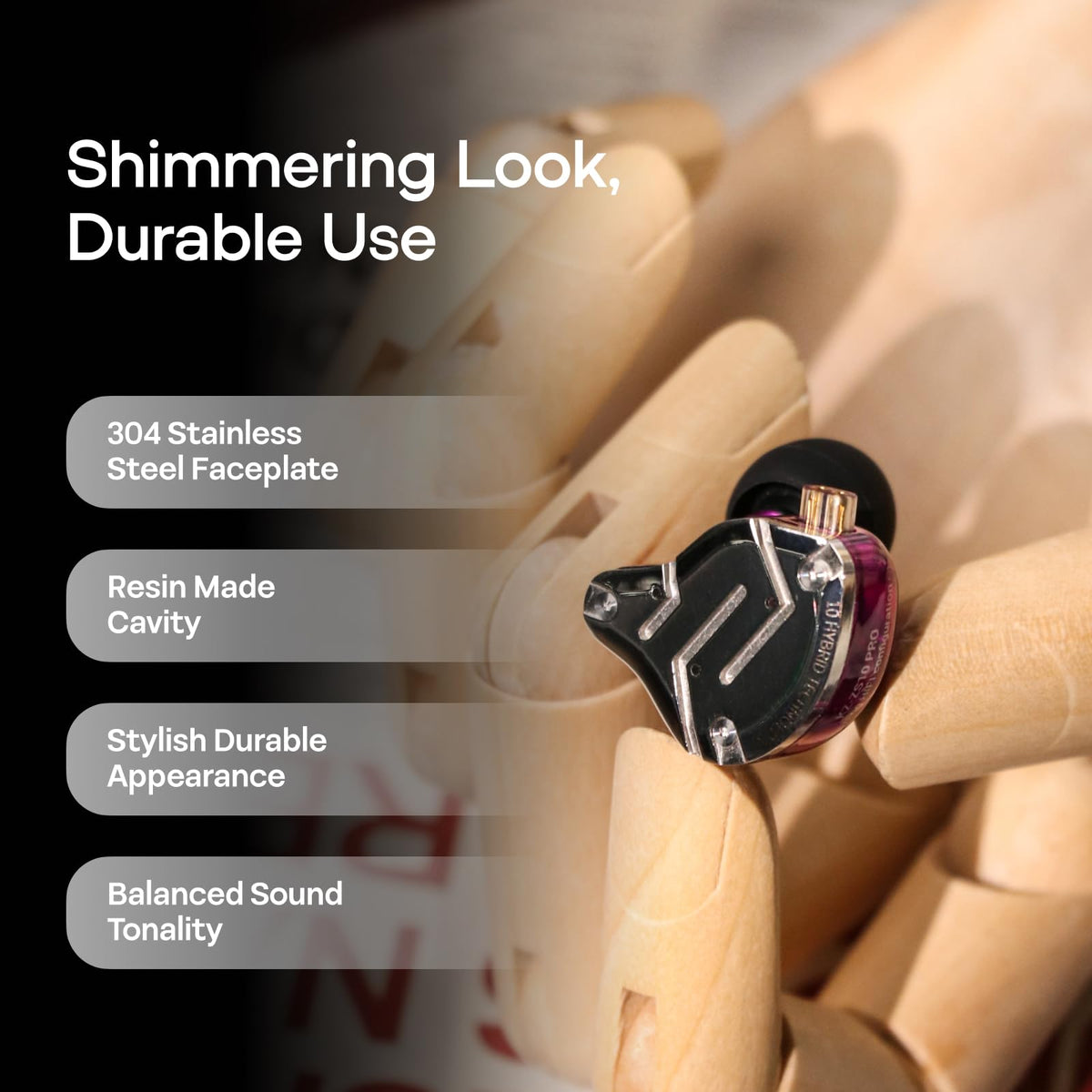 Linsoul side profile of resin cavity showing ergonomic shaping for secure comfortable fit