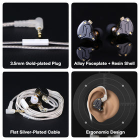 Linsoul resin shell detail demonstrating lightweight comfort and secure in‑ear fit