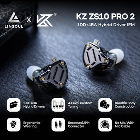 Linsoul KZ exposed driver closeup showing hybrid drivers benefit improved clarity