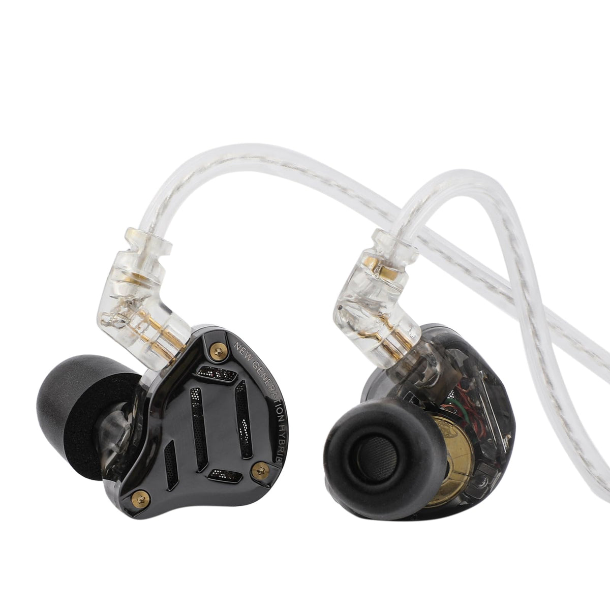 Linsoul KZ front view showing sleek shell and ergonomic nozzle benefit precise fit
