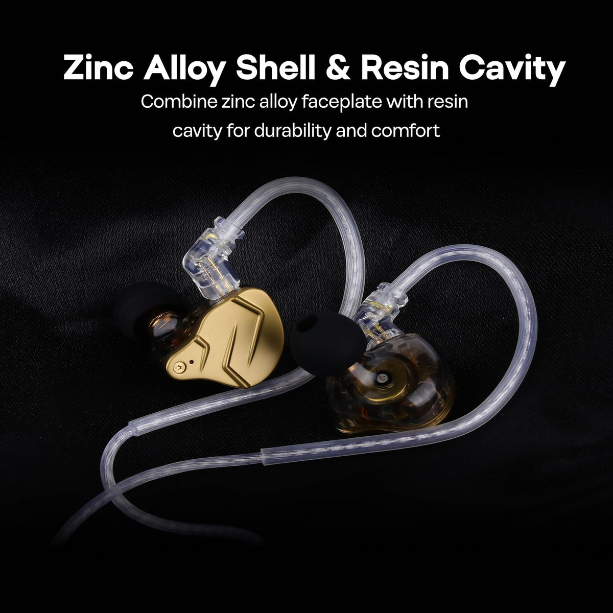 Linsoul KZ ZSN PRO X detachable 0.75mm recessed 2-pin connector demonstrating easy cable replacement