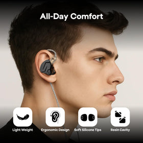 Linsoul KZ ZSN PRO X ergonomic earpiece for comfortable wear.