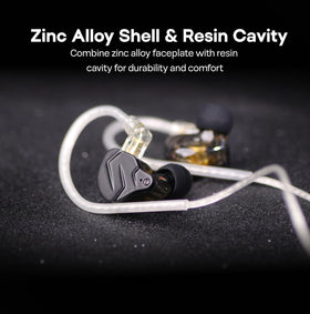 Linsoul KZ ZSN PRO X zinc faceplate detail with modern look.