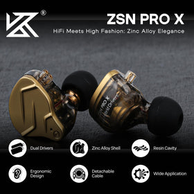 Linsoul KZ ZSN PRO X close-up of zinc-alloy faceplate highlighting build quality and durable finish