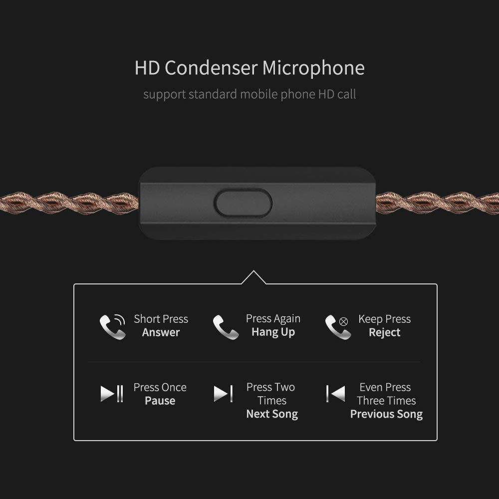 Linsoul KZ ZSX mic-enabled option supports hands-free calls.