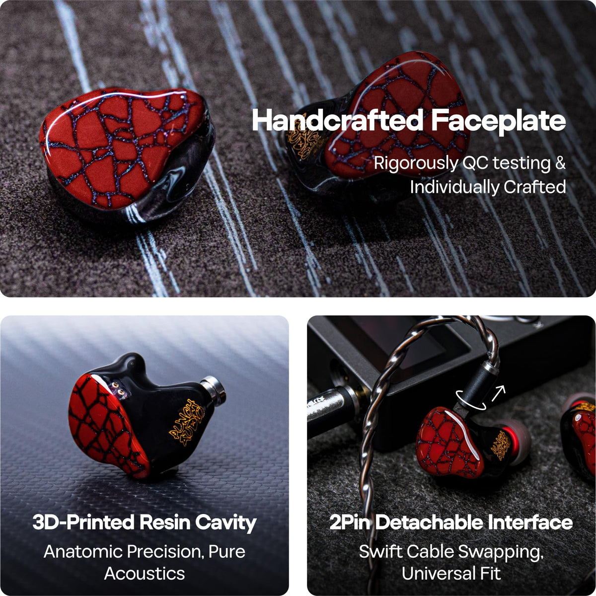 Detachable modular cable enables balanced or unbalanced connections.