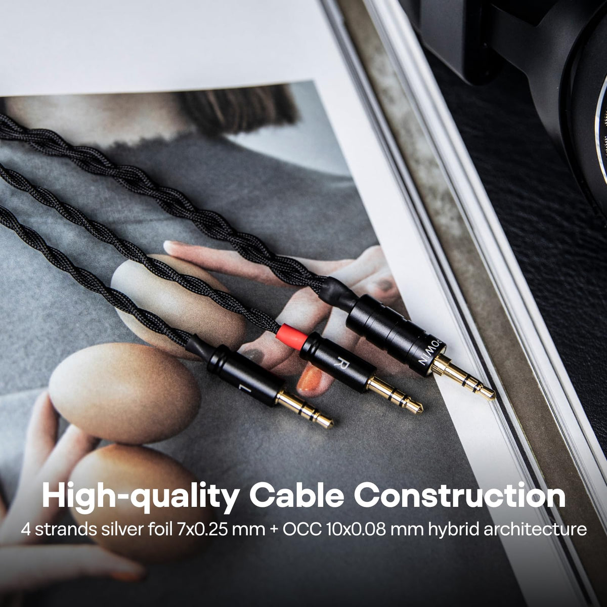Linsoul Nova cable texture detail showing flexible jacket and tangle resistance