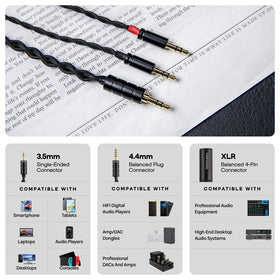Linsoul Nova XLR and 3.5mm adapters demonstrating versatile connectivity