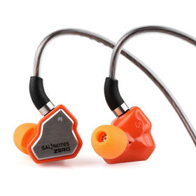 Linsoul Salnotes Zero orange earphones, vibrant color and comfortable fit for everyday listening.