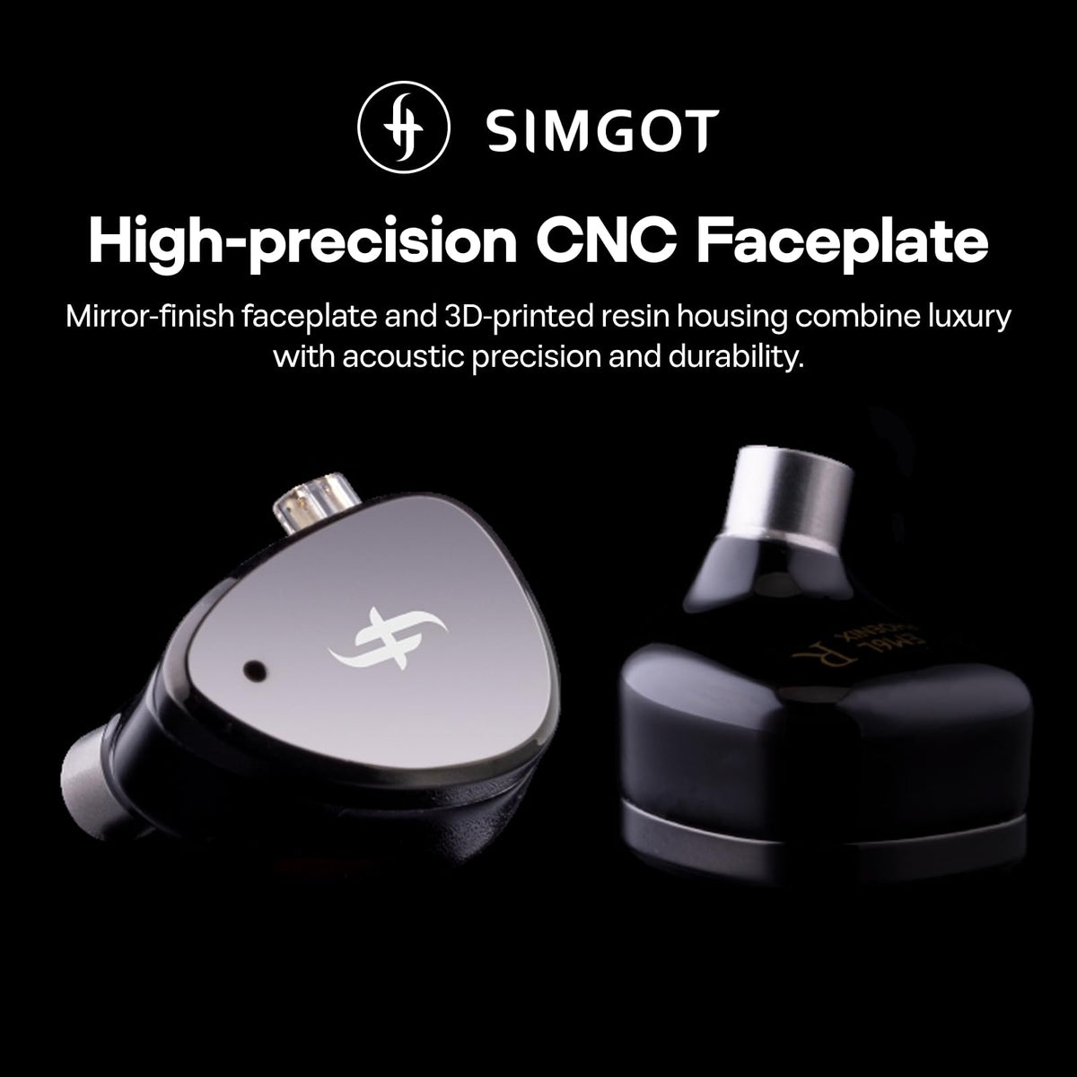 Linsoul SIMGOT EM6L 3D-printed resin housing, boosting clarity with reduced standing waves.