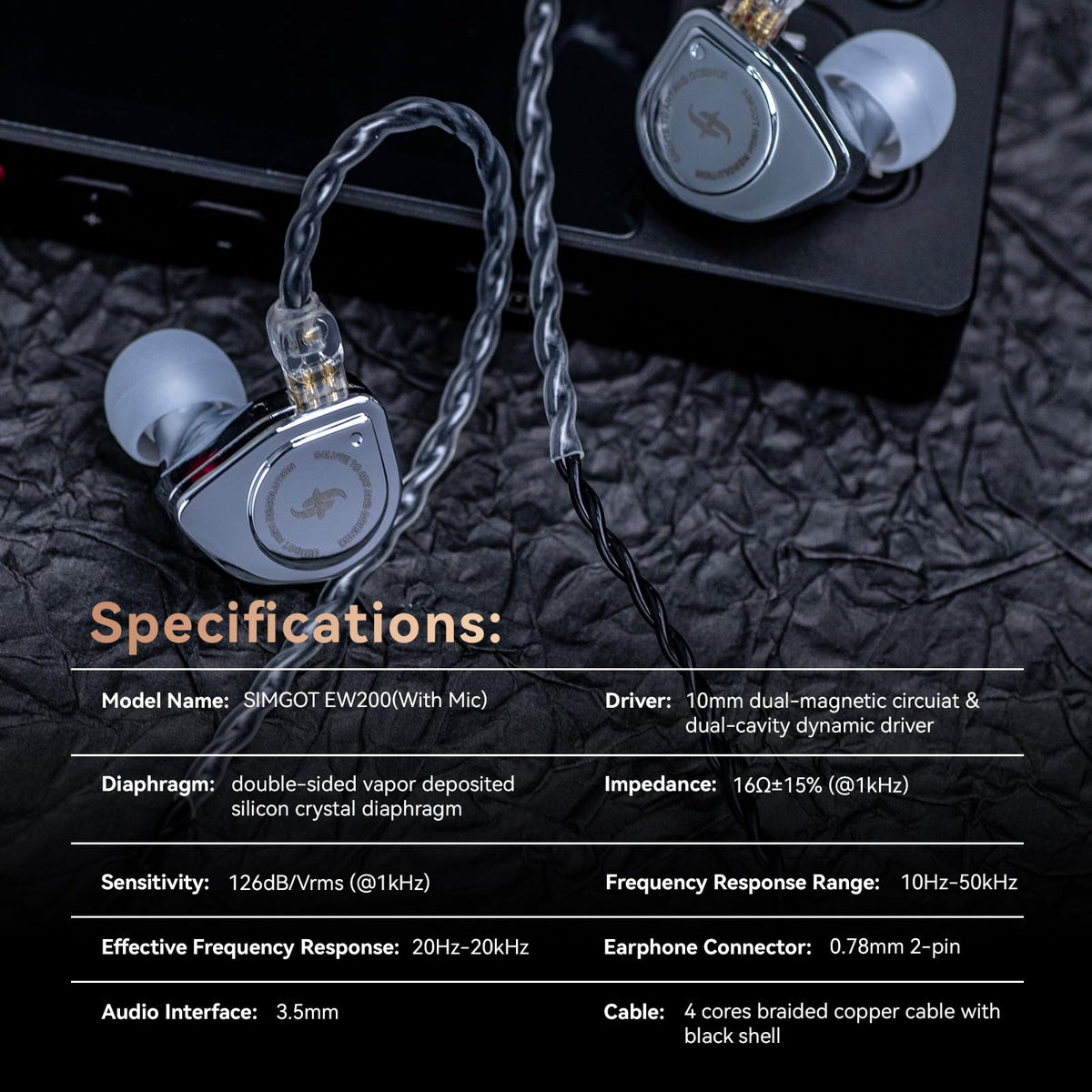 Linsoul SIMGOT EW200 size comparison with coin showing compact profile and portable design