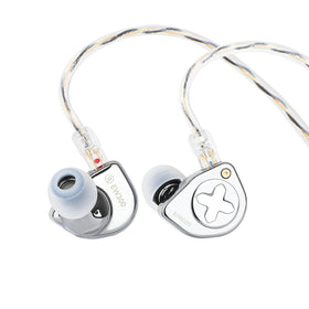 Linsoul SIMGOT EW300 front view shows the hybrid driver layout for precise sound