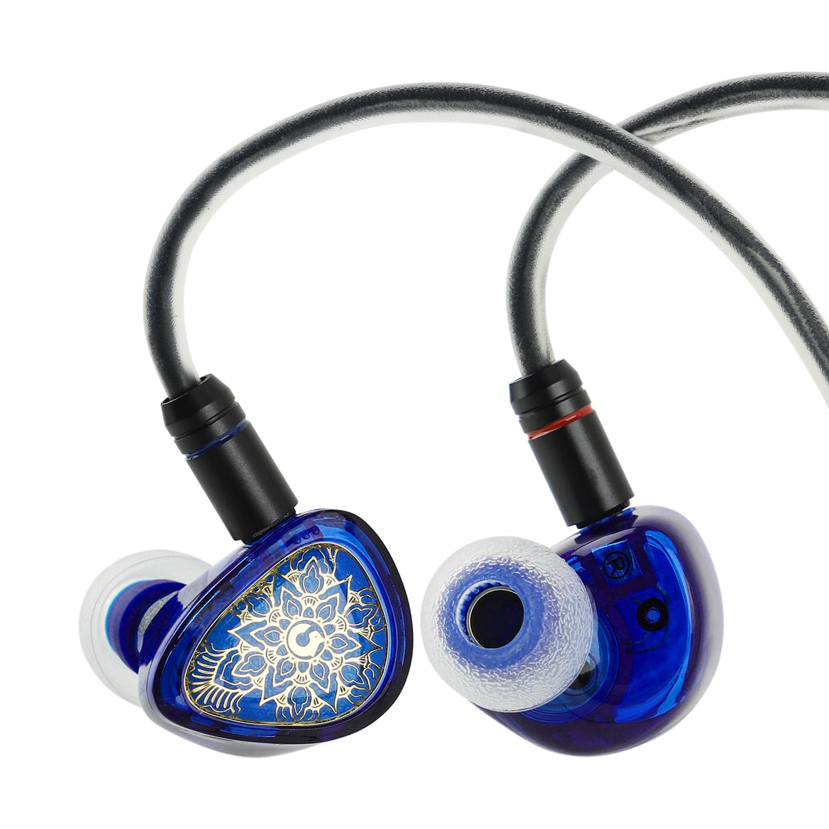 Linsoul TANGZU Wan’er S.G II front view showcasing clear blue shells and stylish finish