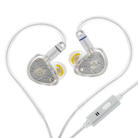 Linsoul TANGZU Wan'er S.G II front view showing clear white shell and ergonomic shape benefit: comfortable fit