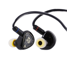 Linsoul Tangzu Wan'er S.G II front view showing clear black shells and improved ergonomics