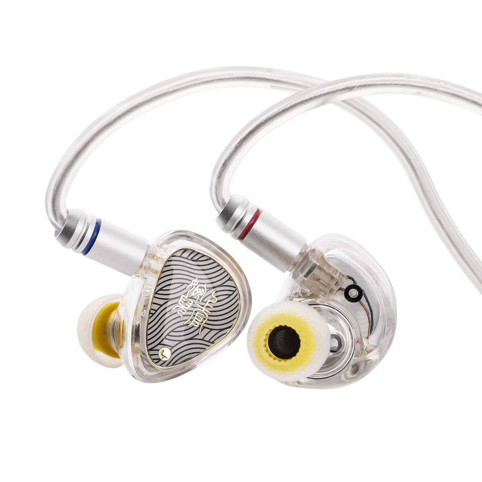 Linsoul TANGZU front view showing clear white shells and polished finish for visual appeal
