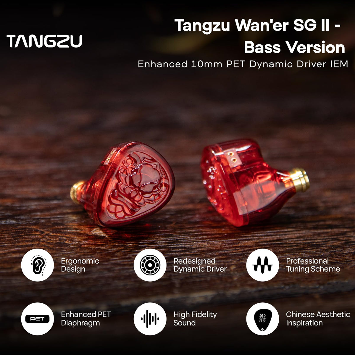 Linsoul TANGZU Wan'er S.G II shell closeup highlighting ergonomic shape for secure comfortable fit