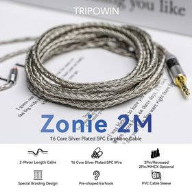 Linsoul Tripowin Zonie 2m cable in studio setup—reduces cable tension during monitoring.