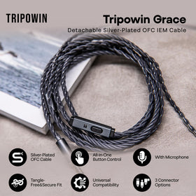 Linsoul Tripowin Grace microphone button closeup enabling hands-free control