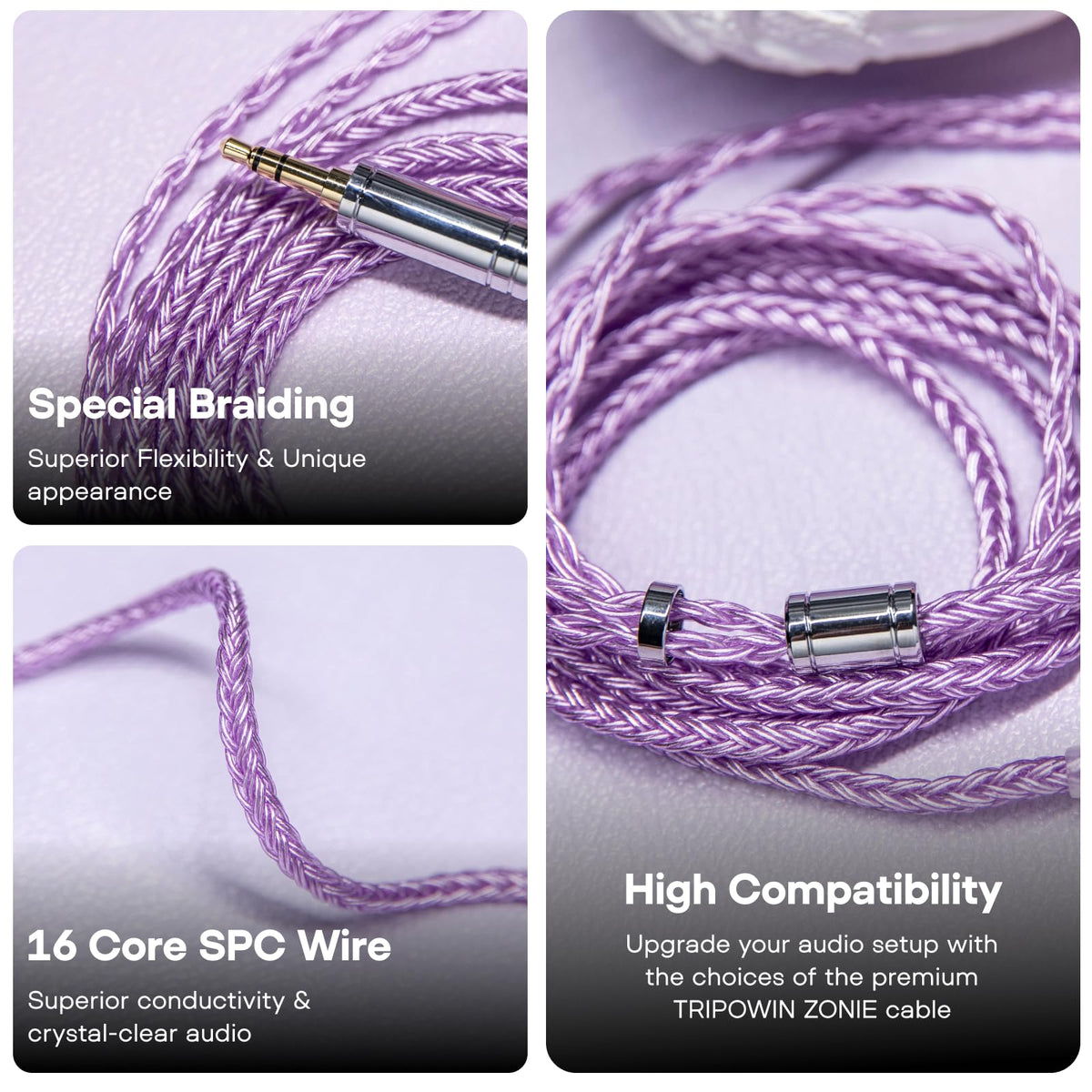 Linsoul Tripowin Zonie 2-pin connector for secure, low-distortion audio paths.
