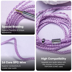 Linsoul Tripowin Zonie 2-pin connector for secure, low-distortion audio paths.