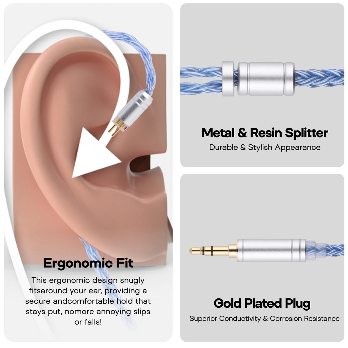 Linsoul Tripowin Zonie durable plug design extends earphone life.