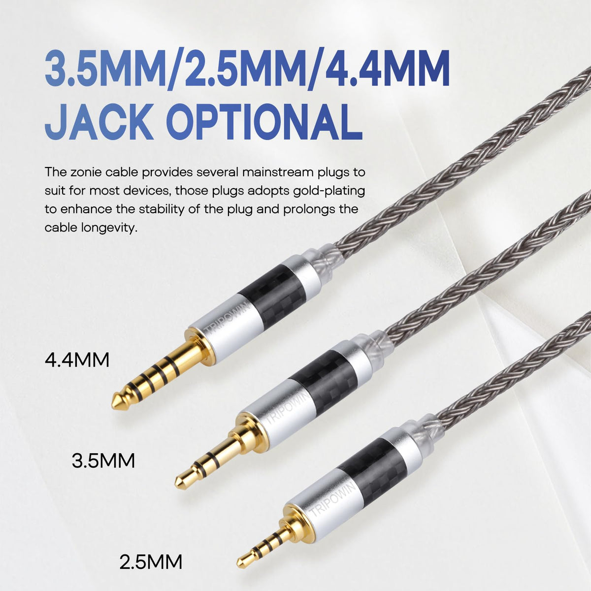Pre-shaped earhook keeps the cable in place during activity