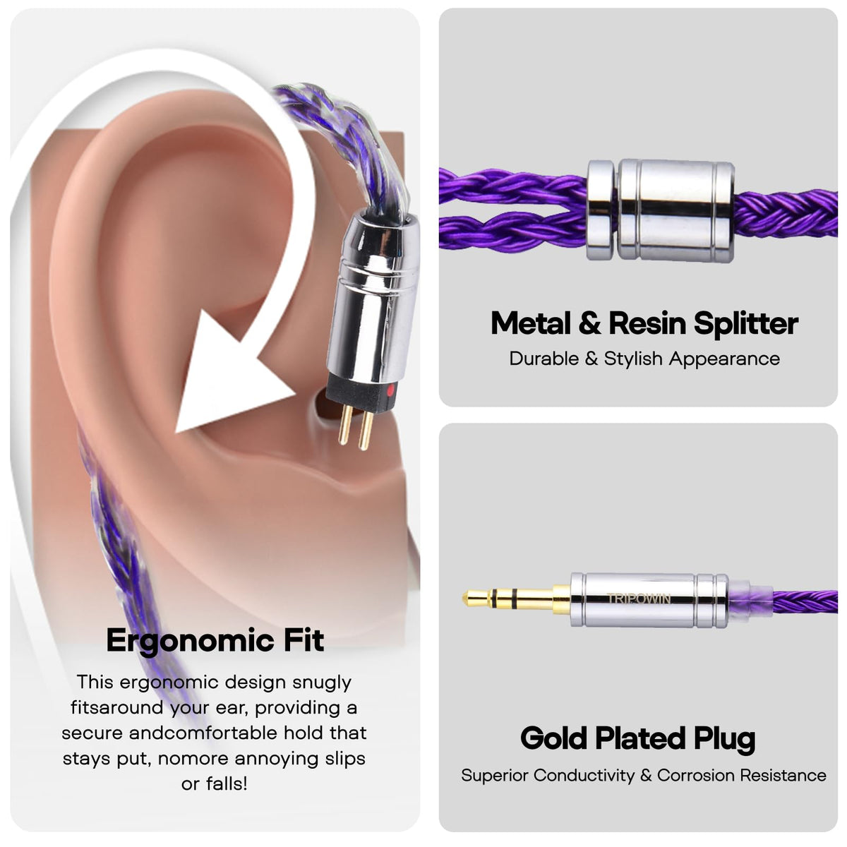 Linsoul Tripowin Zonie MMCX connector for wide earphone match