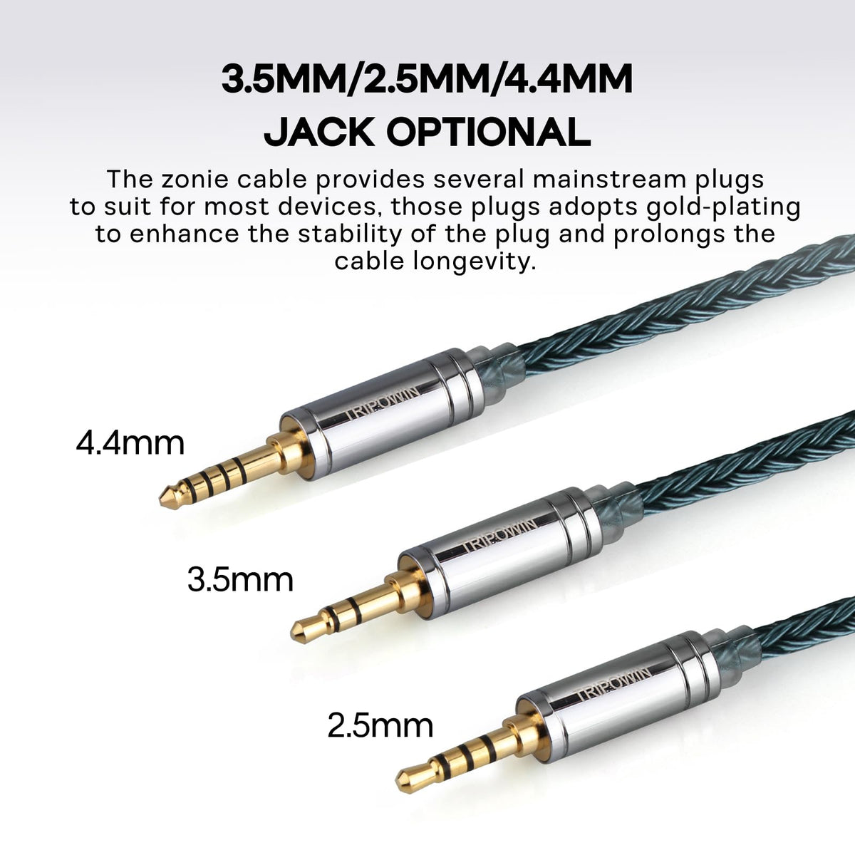 Soft braided cable reduces tangling for daily use