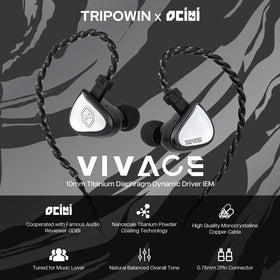 Linsoul Vivace 2-pin detachable cable enables upgrade-friendly, clearer audio.