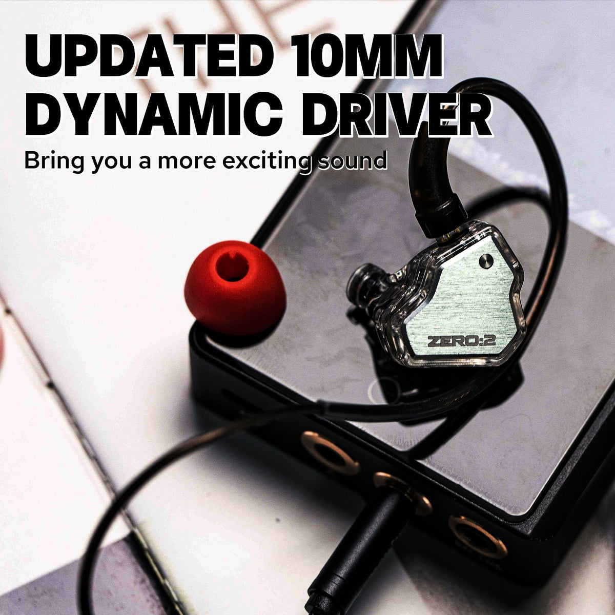 Linsoul Zero:2 cable detail showing coaxial OFC silver-plated braid for better signal