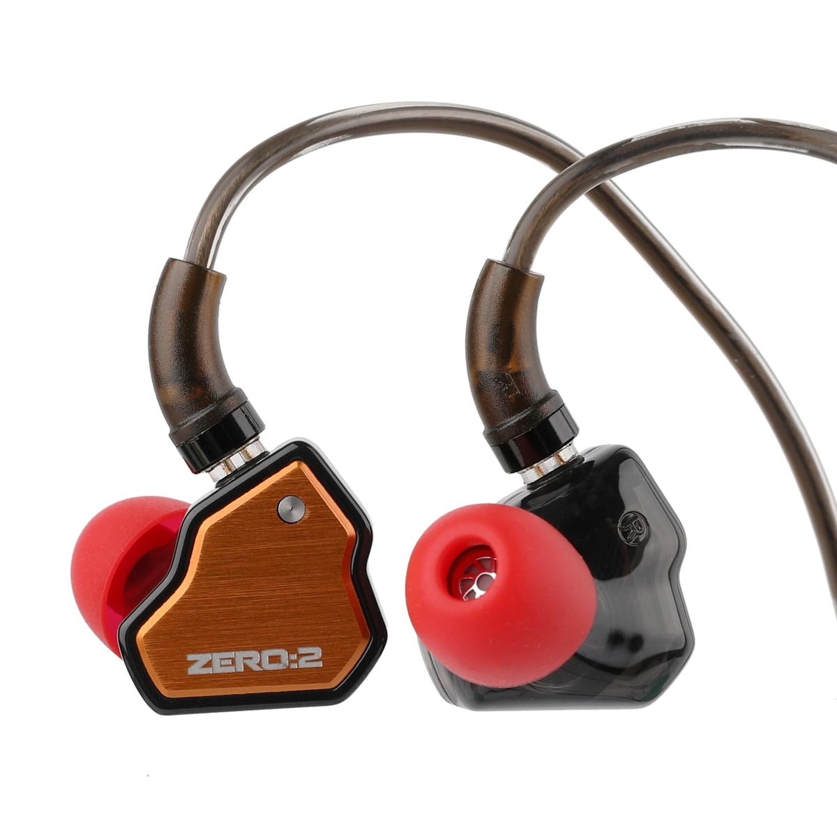 Linsoul Zero:2 front shell in orange showing ergonomic shape and fit benefit