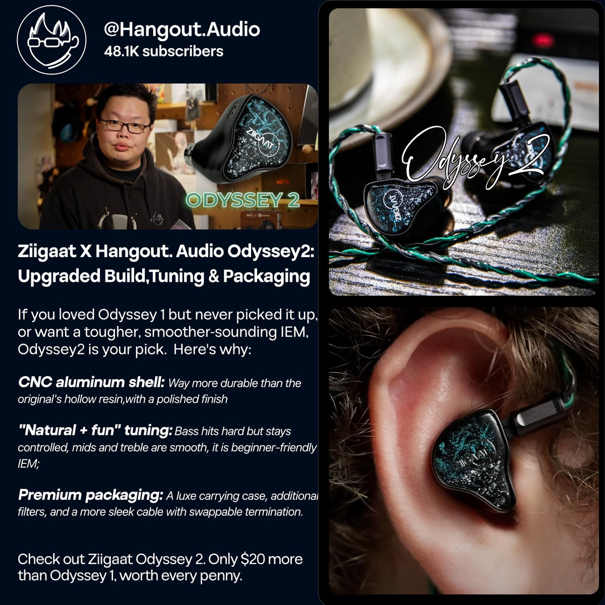 Linsoul ZiiGaat Odyssey2 RAF32873 midrange drivers provide clean fundamentals.