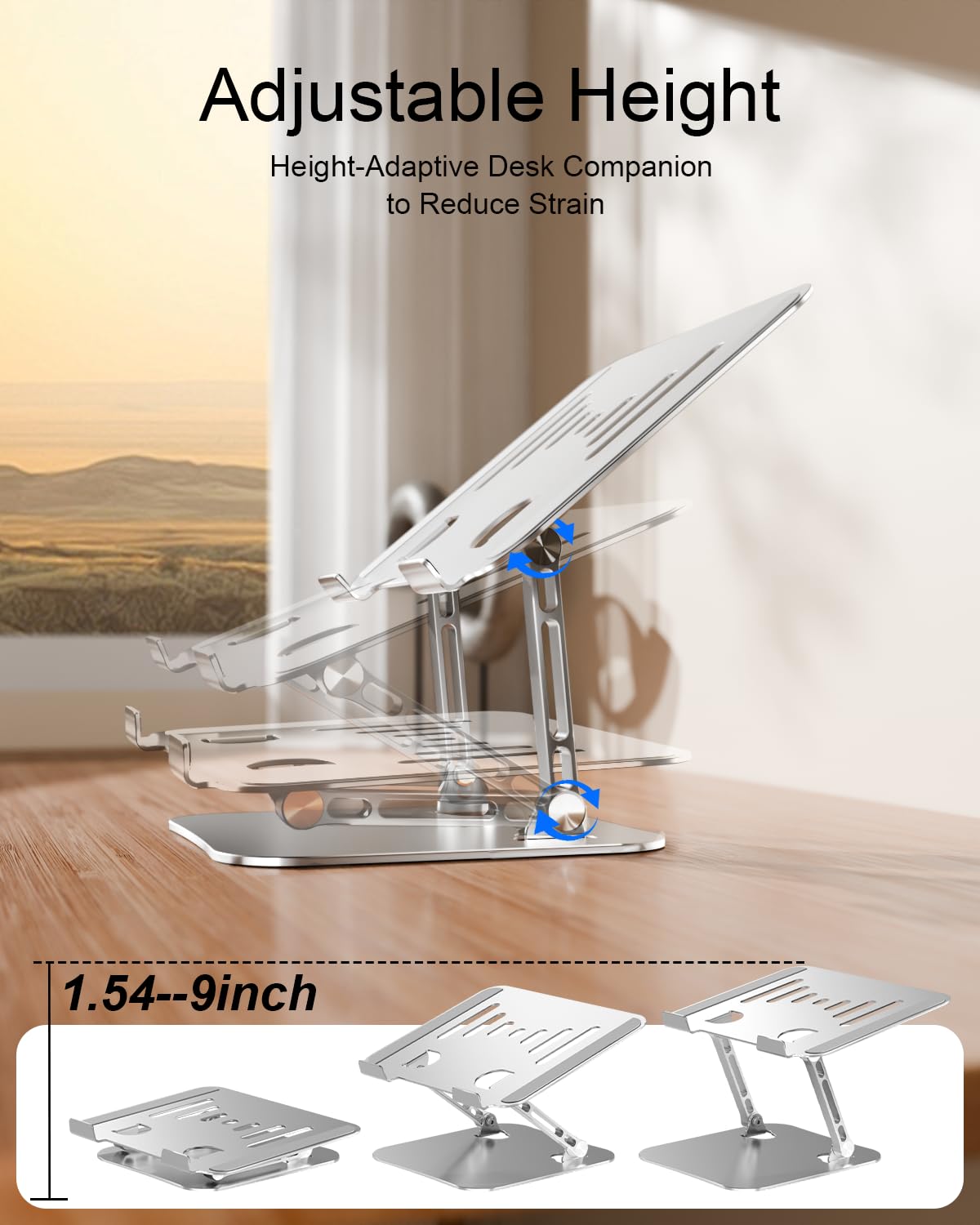 Lintyle laptop stand aluminum construction provides durable daily support.