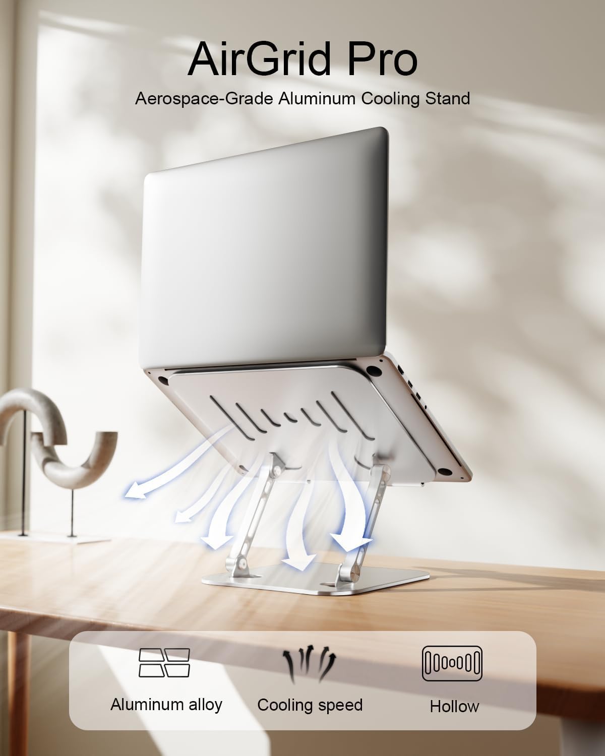 Lintyle laptop stand anti-slip pads keep devices secure on any surface.