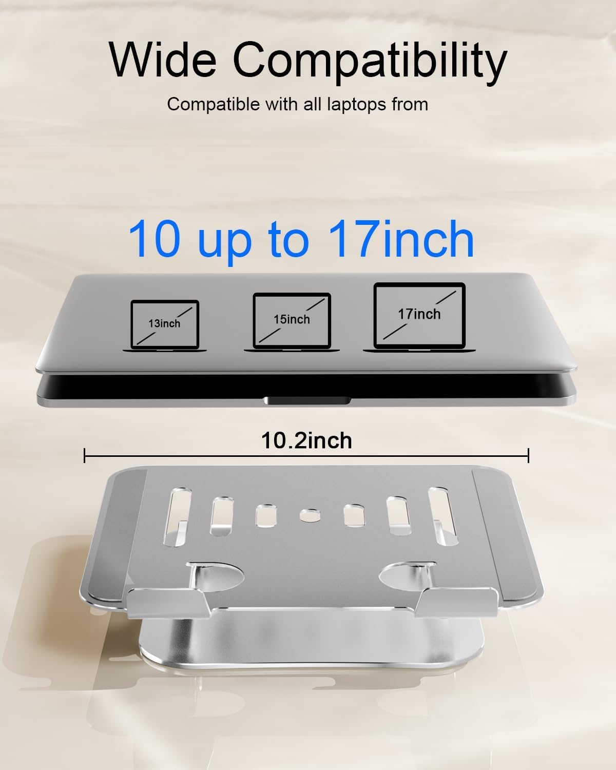 Lintyle laptop stand undertray storage accommodates keyboard and small gear.