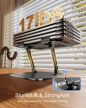 Lintyle non-slip pads and protective hooks stabilizing laptop