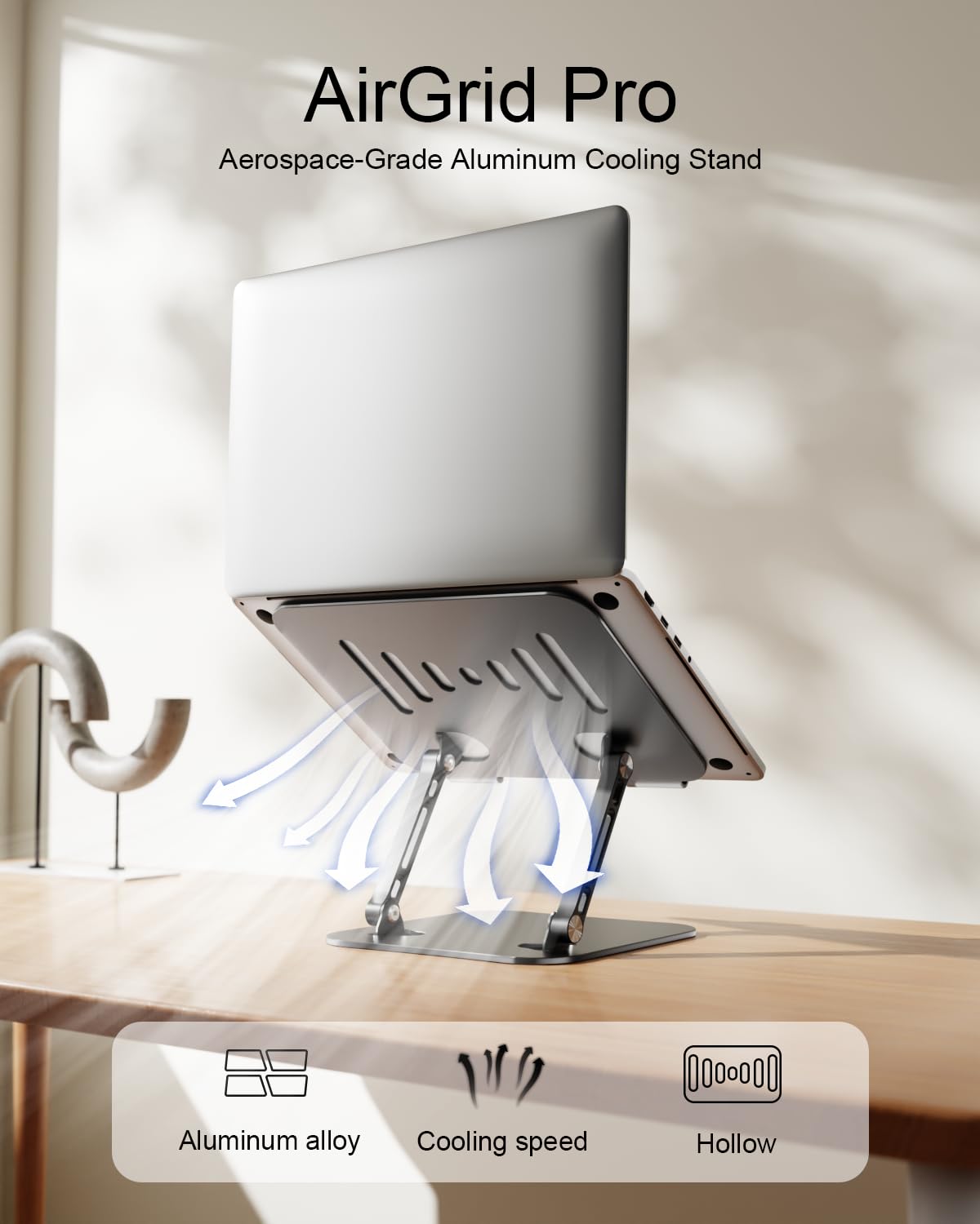 Lintyle open-structure stand promoting airflow to prevent overheating