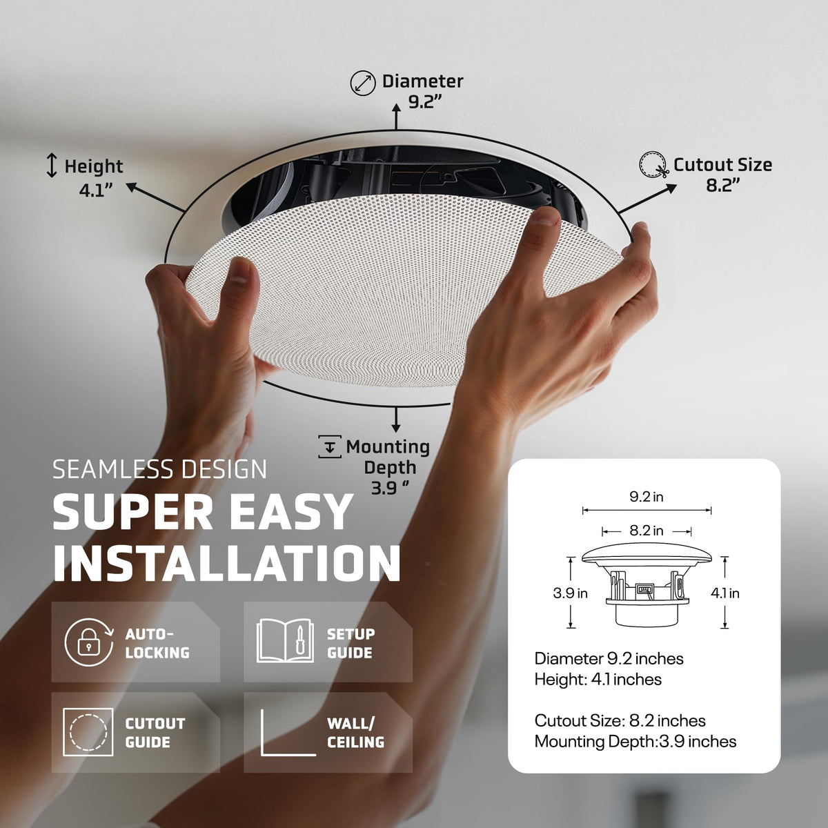 LionBeam 6.5 inch ceiling tweeter provides smooth highs and clarity.