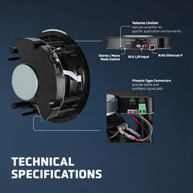LionBeam built-in 60W amplifier powers room-filling sound from ceiling speakers.