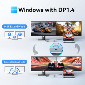 LIONWEI connecting a laptop to two monitors showing expanded multi-screen productivity