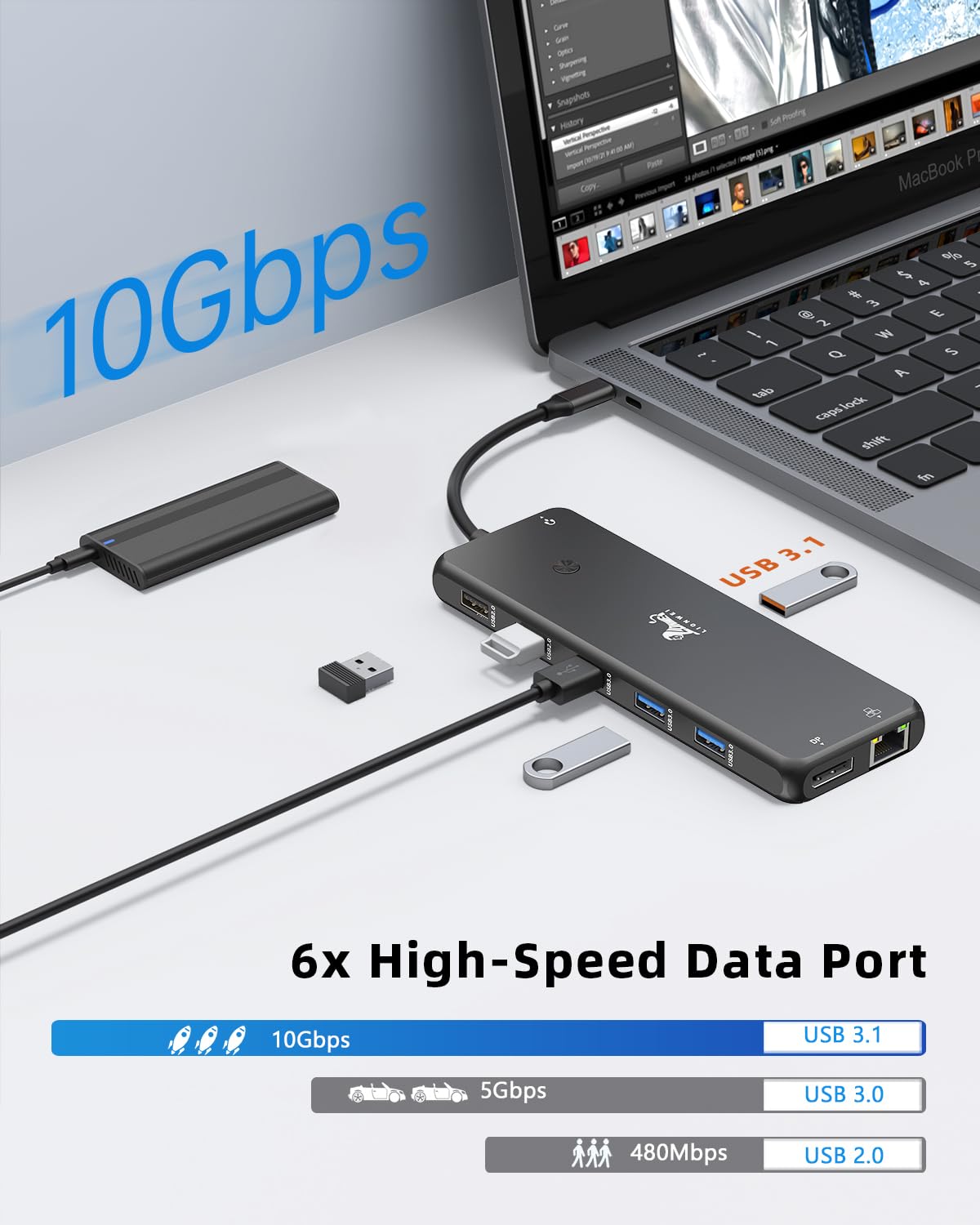 LIONWEI DisplayPort 8K monitor setup illustrating ultra-high-resolution support