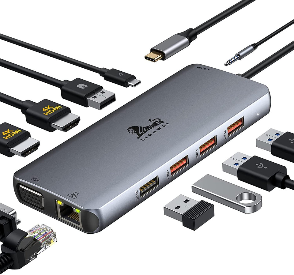 LIONWEI front view showing all ports and clear labeling for versatile connectivity