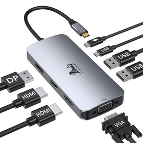 LIONWEI dock front view showing ports and neat cable management for efficient workspace