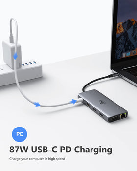 LIONWEI dock next to a smartphone for scale showing compact desk-friendly size