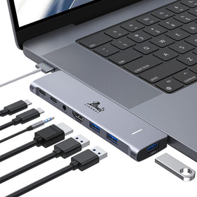 LIONWEI front view showing all ports and compact design for desk convenience