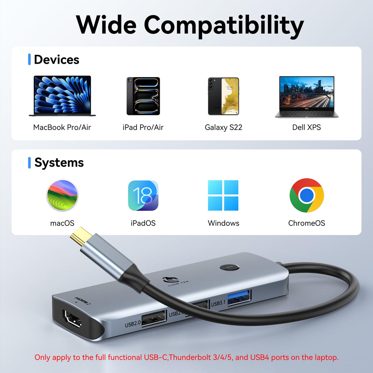 LIONWEI retail packaging with included cable to display what’s in the box and ready-to-use convenience
