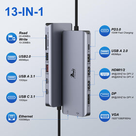 LIONWEI close-up of USB-C, HDMI and DisplayPort connectors for reliable multi-display output