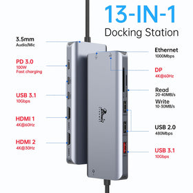 LIONWEI close-up of ports revealing USB A/C and HDMI for fast connectivity